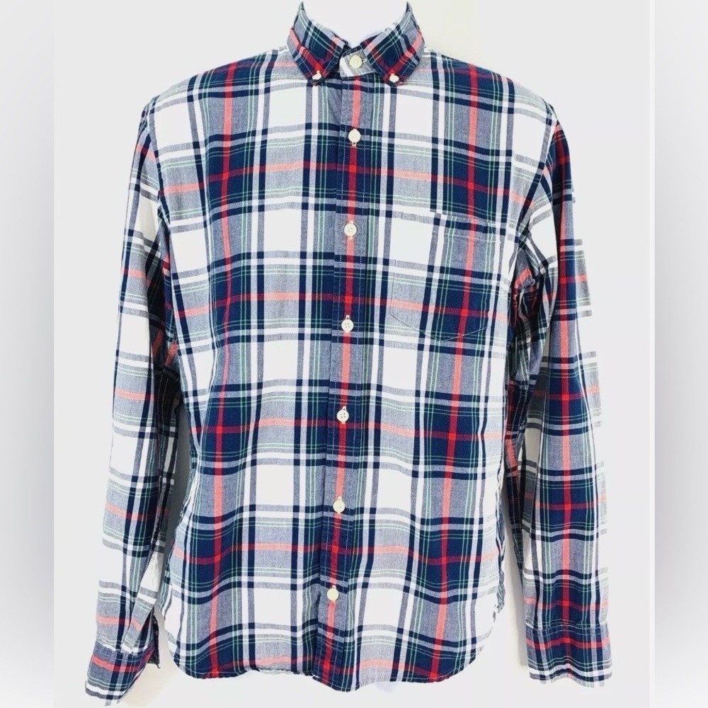 J.Crew Men's Medium Slim Untucked Flex Washed Preppy Plaid Button Up Shirt​​​​